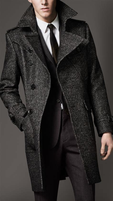 burberry tweed sport coat|Men’s Coats .